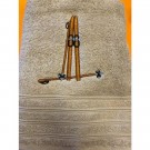 Håndkle med Ski-motiv, 30x50cm Sand thumbnail