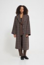 ICHI Emmalu lang rutete kåpe – Cocoa Brown Check   thumbnail