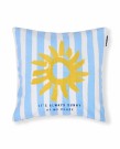 LEXINGTON Stripet Sommer Putetrekk i Økologisk Bomull Blå/Hvit/Gul 50x50cm thumbnail