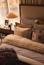 LEXINGTON Rutete sengesett i flanell – Fudge/Beige/Fig 140x220cm thumbnail