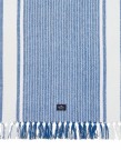 LEXINGTON Stripet Bomullsløper med Frynser Hvit/Blå 50x150cm thumbnail