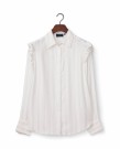 LEXINGTON Jacquardvevd hvit bluse med volanger thumbnail