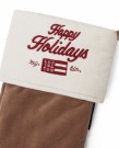 LEXINGTON Julestrømpe Økologisk Bomull Happy Holidays Beige/Hvit thumbnail