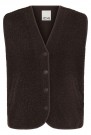 ICHI – Nandy Teddyvest med knapper – Mørk brun thumbnail
