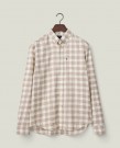 LEXINGTON Rutete flanellskjorte i Beige/Hvit thumbnail