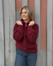 RÊVE Caroline Zip genser - Windsor wine i mohair og ull thumbnail