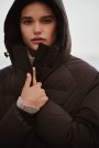 LEXINGTON Lang dunparkas – Mørkbrun thumbnail