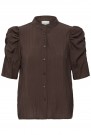 ICHI Marit MS – Bluse med puffermer i Coffee Bean thumbnail