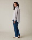 LEXINGTON Oversized stripete skjorte – Beige/hvit thumbnail