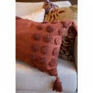 HOLMEN - Pute m/dun og dusker, rustfarget 40x60cm thumbnail