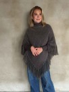 RÈVE Caroline Poncho med Frynser - Grå thumbnail