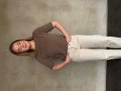 RÊVE Louise t-skjorte i merinoull og cashmere – beige melange thumbnail