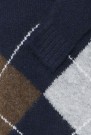 ICHI Bayana LS – Strikkegenser med rutemønster i navy, brun og off-white thumbnail