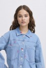 ICHI Jaella JA – Denimjakke med hjertebroderier thumbnail