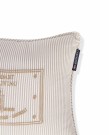 LEXINGTON Stripet økologisk bomullspute, beige, 40×30cm thumbnail