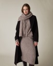 LEXINGTON – Strikket midiskjørt i merinoullblanding – Beige thumbnail