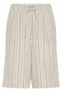 ICHI Linno Shorts – Brun/ hvit stripet thumbnail