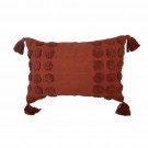 HOLMEN - Pute m/dun og dusker, rustfarget 40x60cm thumbnail