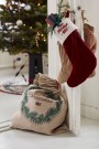 LEXINGTON Julestrømpe Økologisk Bomull Happy Holidays Beige/Hvit thumbnail