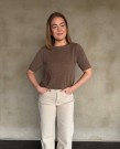 RÊVE Louise t-skjorte i merinoull og cashmere – beige melange thumbnail
