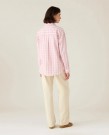 LEXINGTON Rutete flanellskjorte i økologisk bomull – rosa/hvit thumbnail