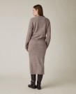LEXINGTON – Strikket midiskjørt i merinoullblanding – Beige thumbnail