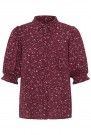 ICHI Vera SS26 - Blomstrete skjorte, burgunder thumbnail