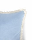 LEXINGTON Putetrekk med frynser i linblanding, blå, 50x50cm thumbnail