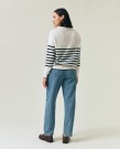 LEXINGTON Freya bomull/kasjmir genser hvit/svart striper thumbnail