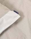 LEXINGTON stripete sengesett i bomullspercale – Olive/White 140x220cm thumbnail