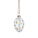 LENE BJERRE Fedora Egg Gul/hvit 5X5X7 cm thumbnail