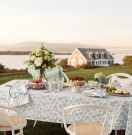 LEXINGTON Hortensia-brodert putetrekk i linblanding, hvit thumbnail