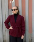 RÊVE Caroline Wrap Cardigan –  Windsor wine i ull og mohair thumbnail