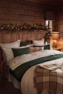 LEXINGTON Flanell sengesett – Hvit/Grønn/Beige 140x200cm thumbnail