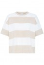 ICHI Luls Loose T-skjorte – Beige striper thumbnail