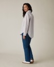LEXINGTON Oversized stripete skjorte – Beige/hvit thumbnail
