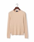 LEXINGTON Kabelstrikket lys beige genser, 100 % økologisk bomull thumbnail