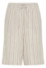 ICHI Linno Shorts – Brun/ hvit stripet thumbnail