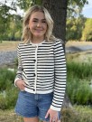 RÊVE Merian stripet strikkejakke i bomull thumbnail