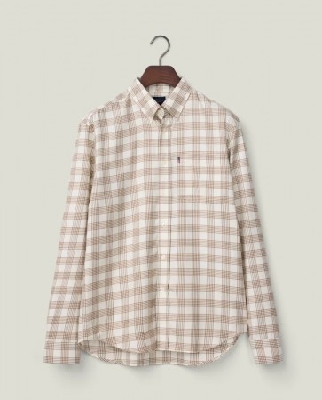 LEXINGTON Rutete flanellskjorte i Beige/Hvit