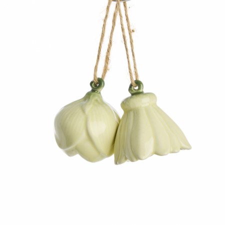 LENE BJERRE Dehlia blomster hengepynt, gul, 2pk