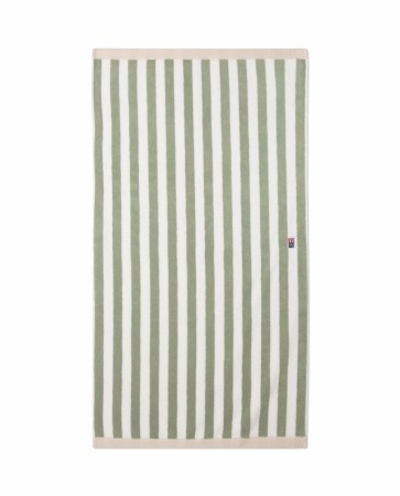 LEXINGTON Blokkstripet håndkle, vintage grønn/hvit/moonbeam, 70x130cm