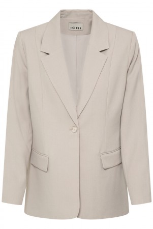 ICHI Fava Blazer Lang, Grå melert