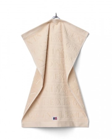 LEXINGTON Velour jacquardhåndkle med logo, Moonbeam 30x50cm