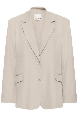 ICHI Fava Oversize Blazer – Grå Melert
