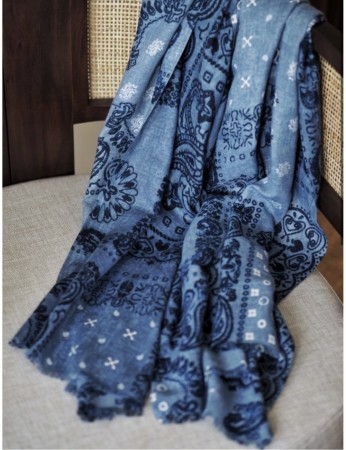 7 DAYS Paisley skjerf – Blå