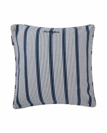 LEXINGTON Stripete putetrekk i tvill blå/ hvit stripet 50x50 cm