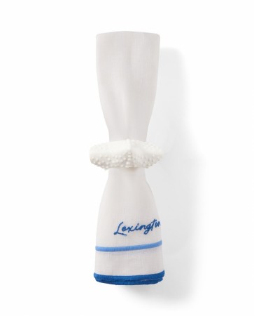 LEXINGTON Linserviett Med Broderi Hvit/Blå 40x40cm