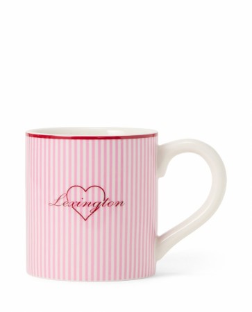LEXINGTON Valentines kopp i steintøy, rosa/hvit