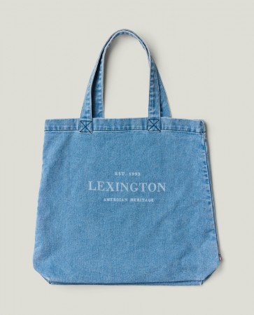 LEXINGTON Handlenett i vasket denim, lys blå